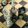 Шахматы деревянные с росписью Бабочки, Вятские
