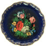 Поднос "Лесные цветы на синем", круглый, арт. 8179