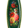 Поднос "Цветы на зеленом", овальный малый, арт. 8180