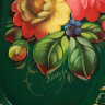 Поднос "Цветы на зеленом", овальный малый, арт. 8180