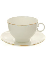 Чашка с блюдцем чайная форма Яблочко рисунок Золотой кант ИФЗ